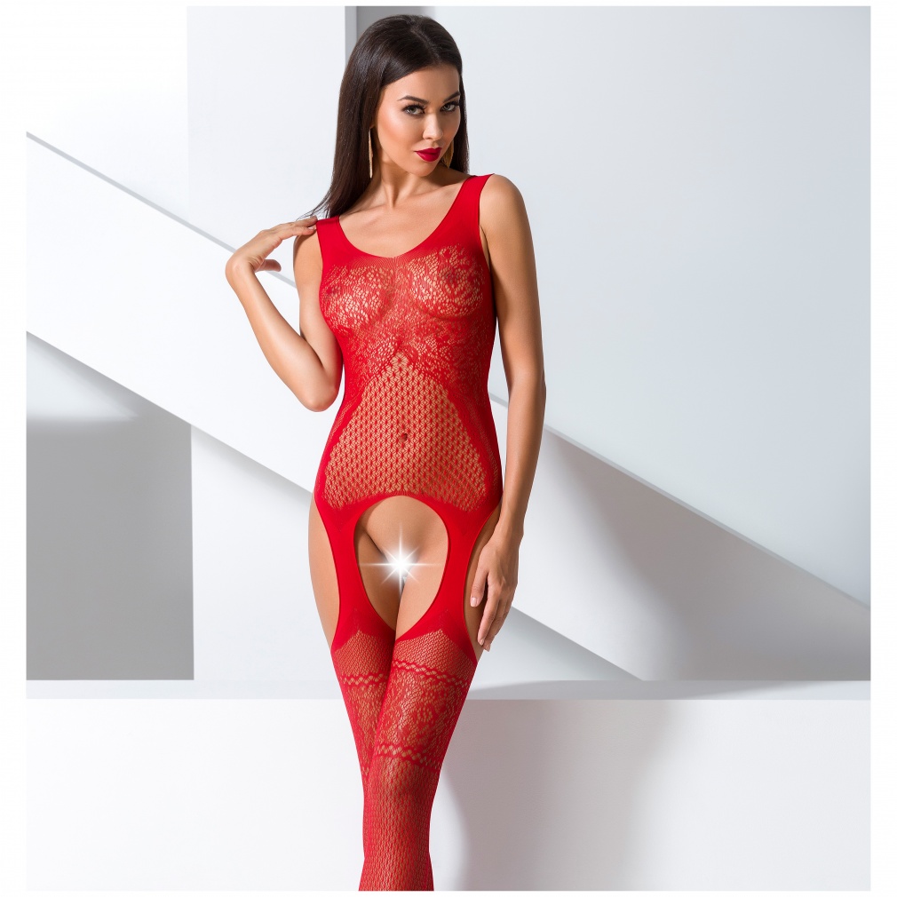 Červené bodystockings BS061 uni