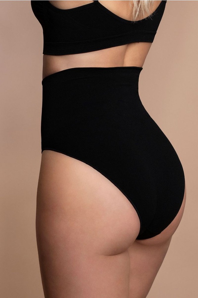 Čierne bezšvové nohavičky s vysokým pásom Seamless High Waist Brief