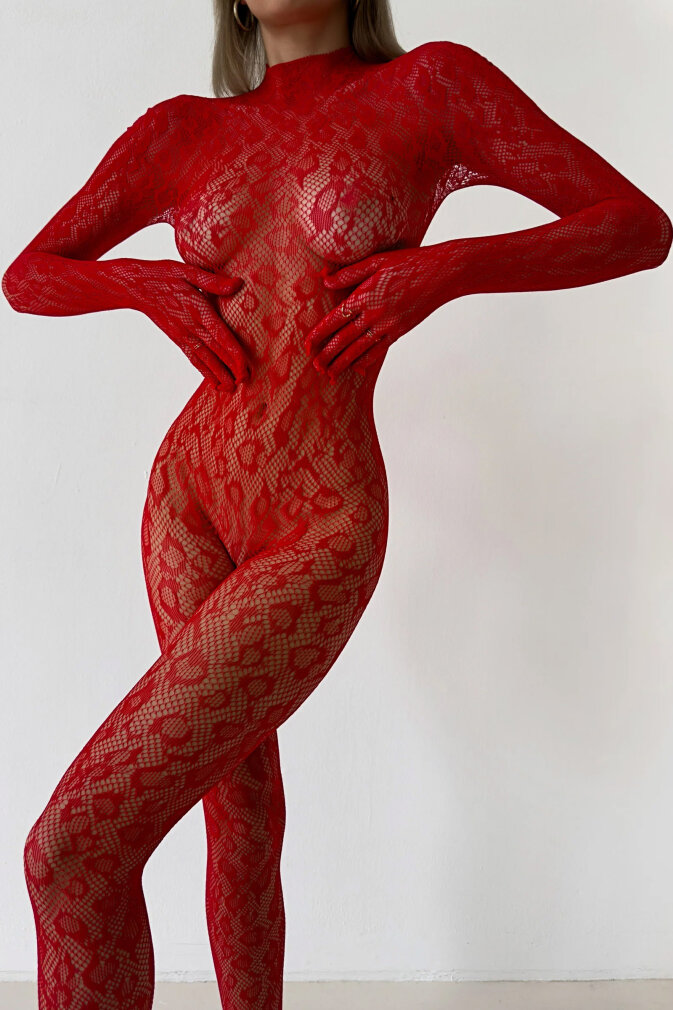 Červené bodystockings Libido