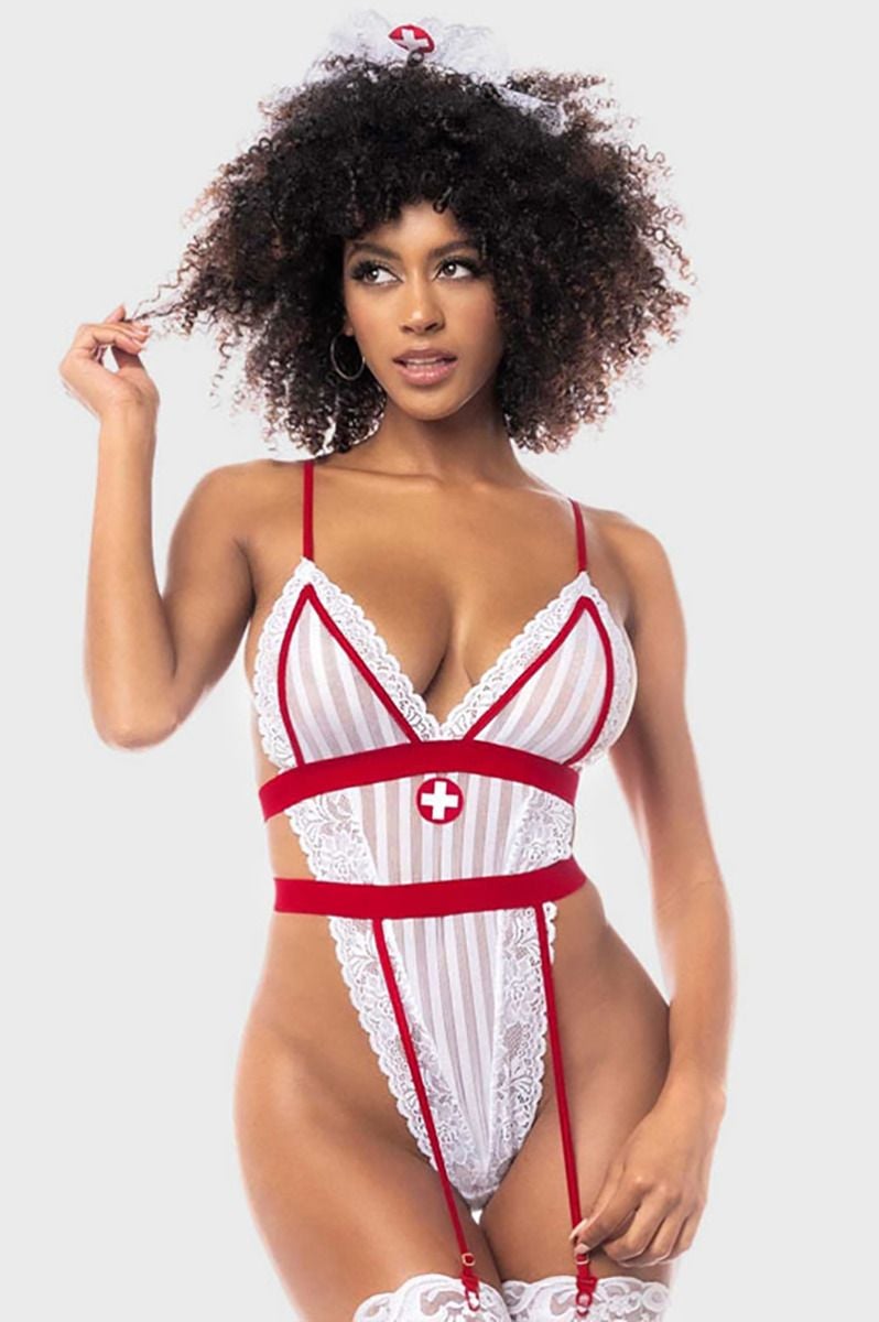 Bielo-červený kostým Nurse 6486