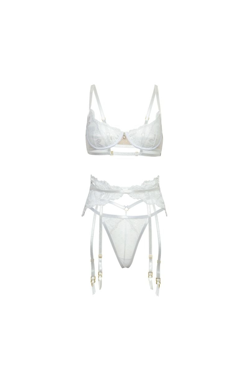 Biely trojdielny set Portia