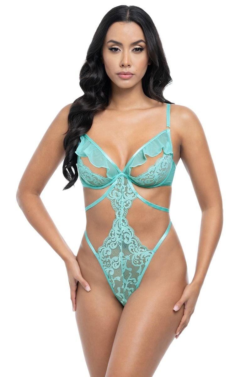 Tyrkysové open-bra body Hannah