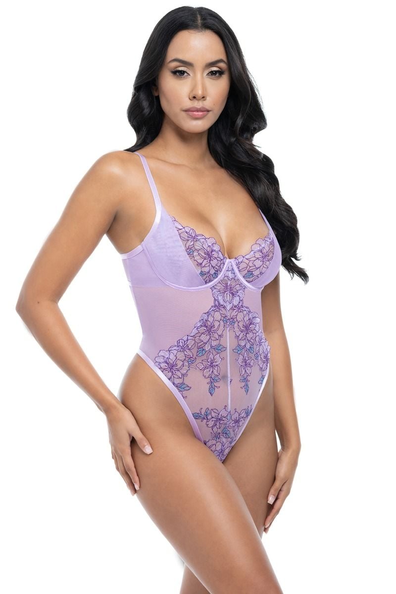 Svetlofialové body s čipkou Lavender