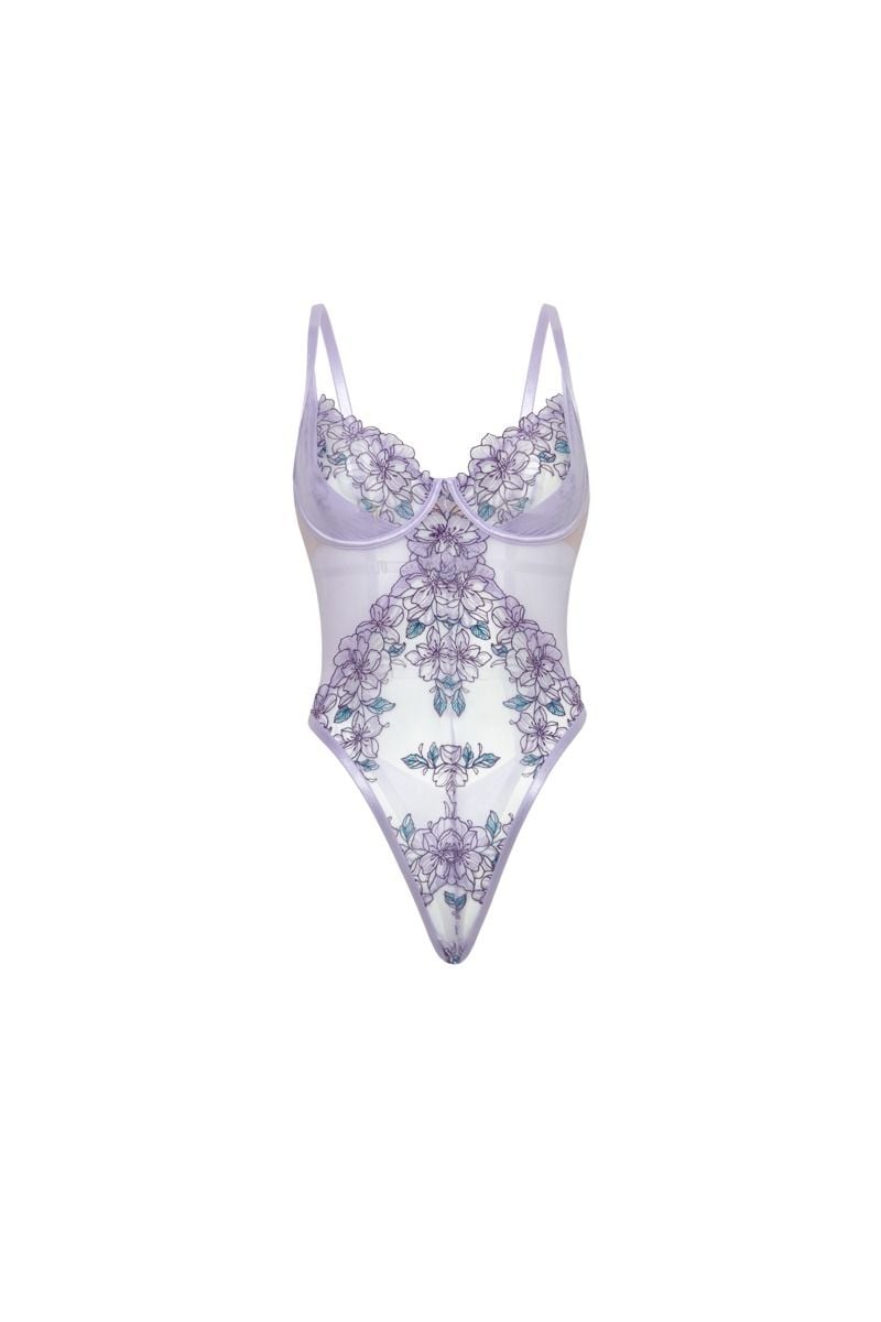 Svetlofialové body s čipkou Lavender