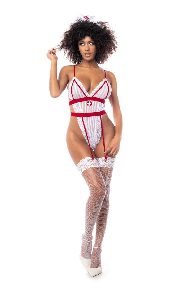 Bielo-červený kostým Nurse 6486