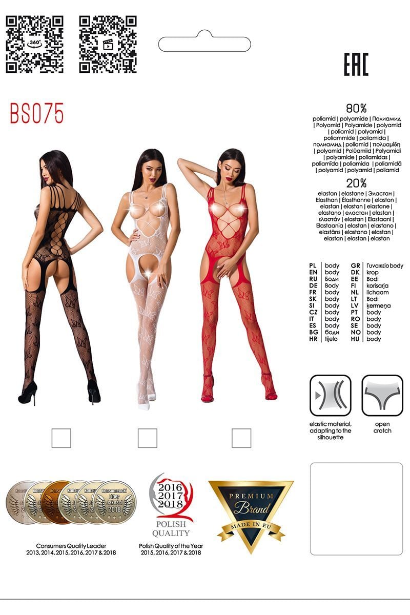 Červené bodystockings BS075