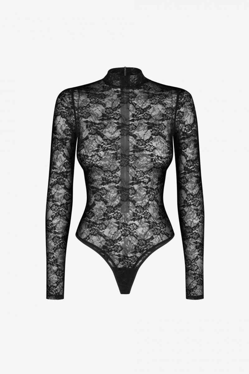 Čierne čipkované body Ashley