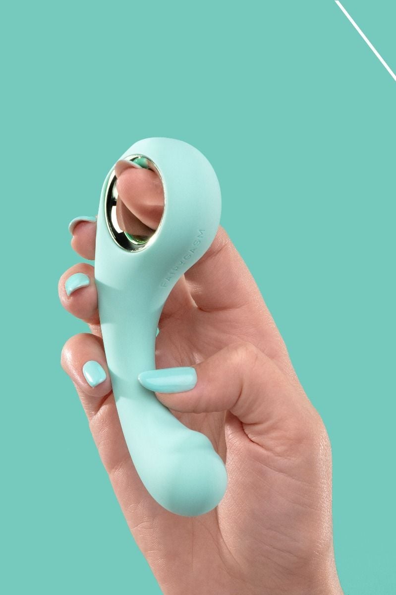 Zelený flexibilný vibrátor pre stimuláciu bodu G BraveryAward 12cm