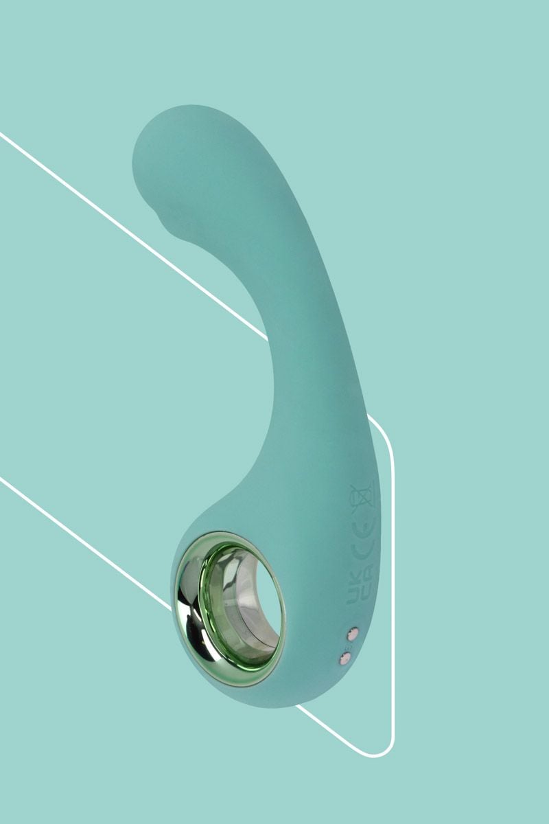 Zelený flexibilný vibrátor pre stimuláciu bodu G BraveryAward 12cm