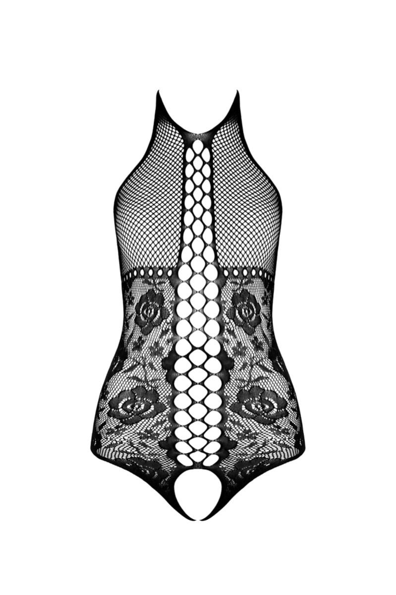 Čierne crotchless body BS094
