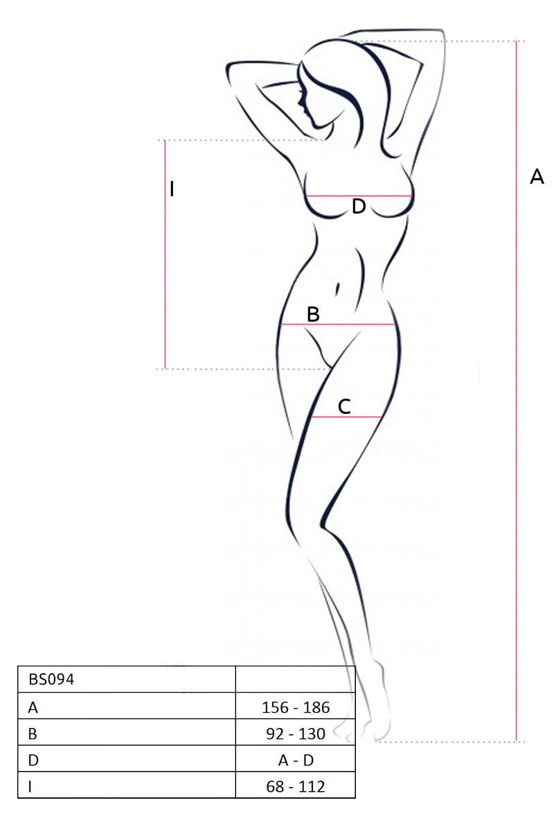 Čierne crotchless body BS094