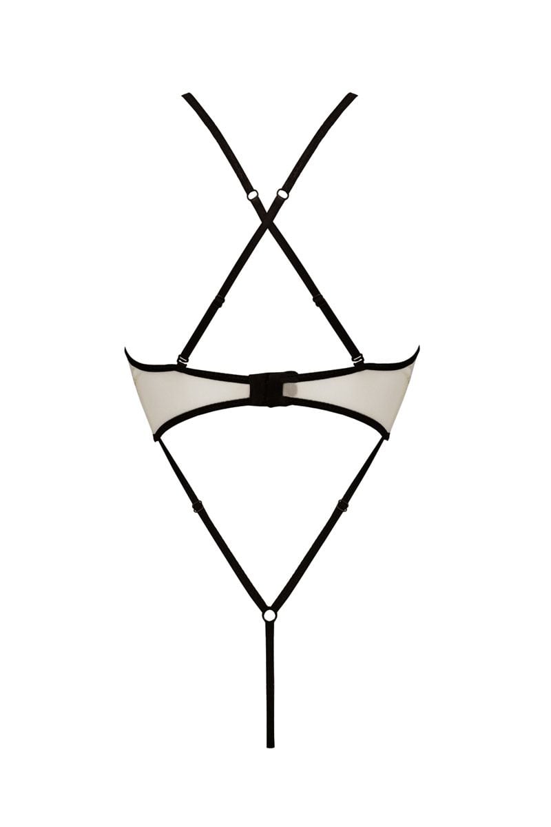 Čierno-smotanové open-crotch body Chika