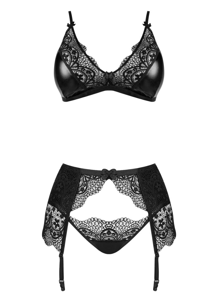 Čierny trojdielny set Obsidian Desire