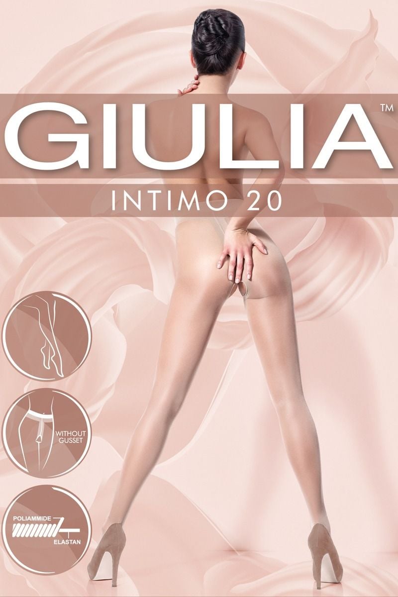 Telové crotchless pančuchy Intimo 20den