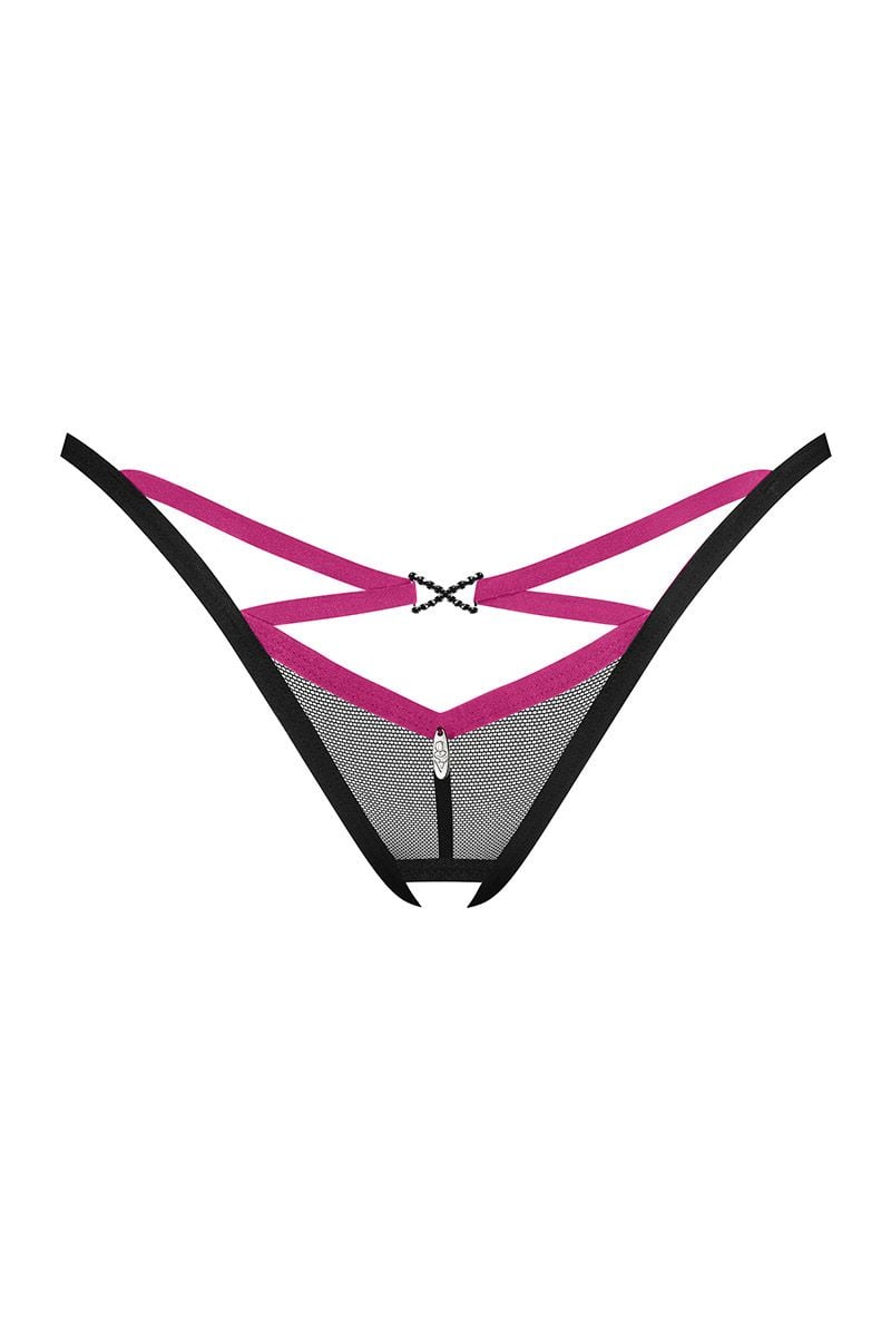 Čierne crotchless tango nohavičky Novenes