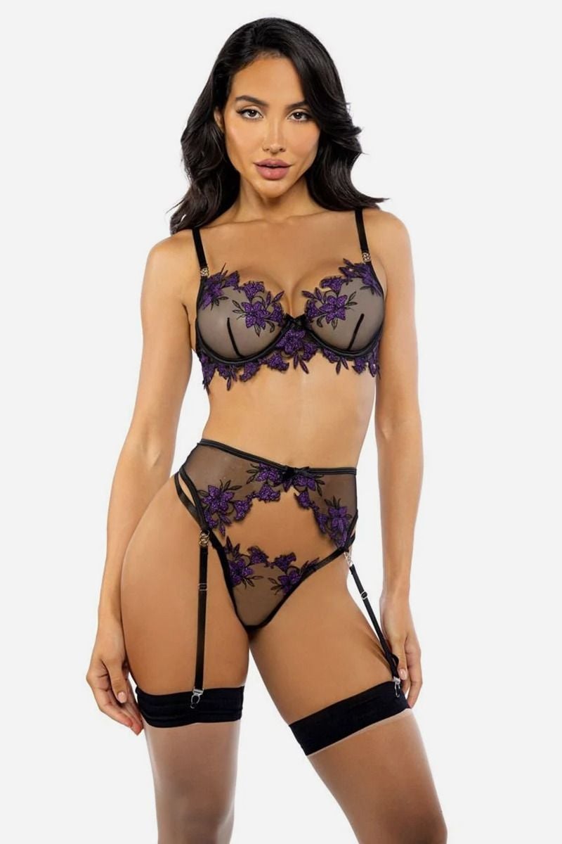 Čierny trojdielny set Dark Romance