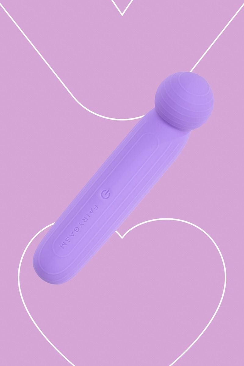 Fialový cestovný vibrátor s masážnou hlavicou Lust Tree 14cm