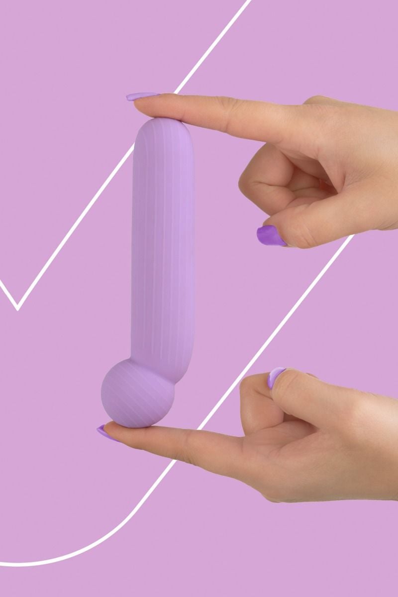 Fialový cestovný vibrátor s masážnou hlavicou Lust Tree 14cm