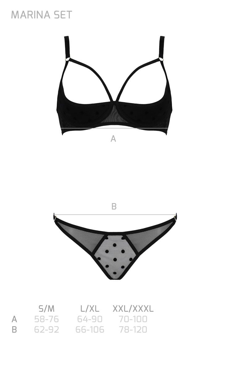 Čierny open-bra set Marina