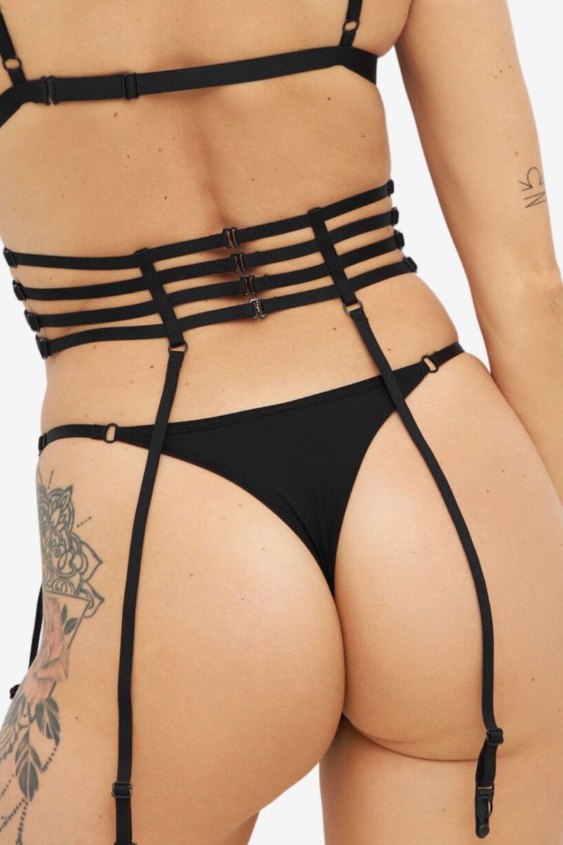 Čierny harness podväzkový pás Mira