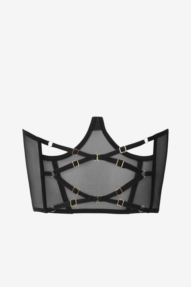 Čierna open-bra podprsenka Mona