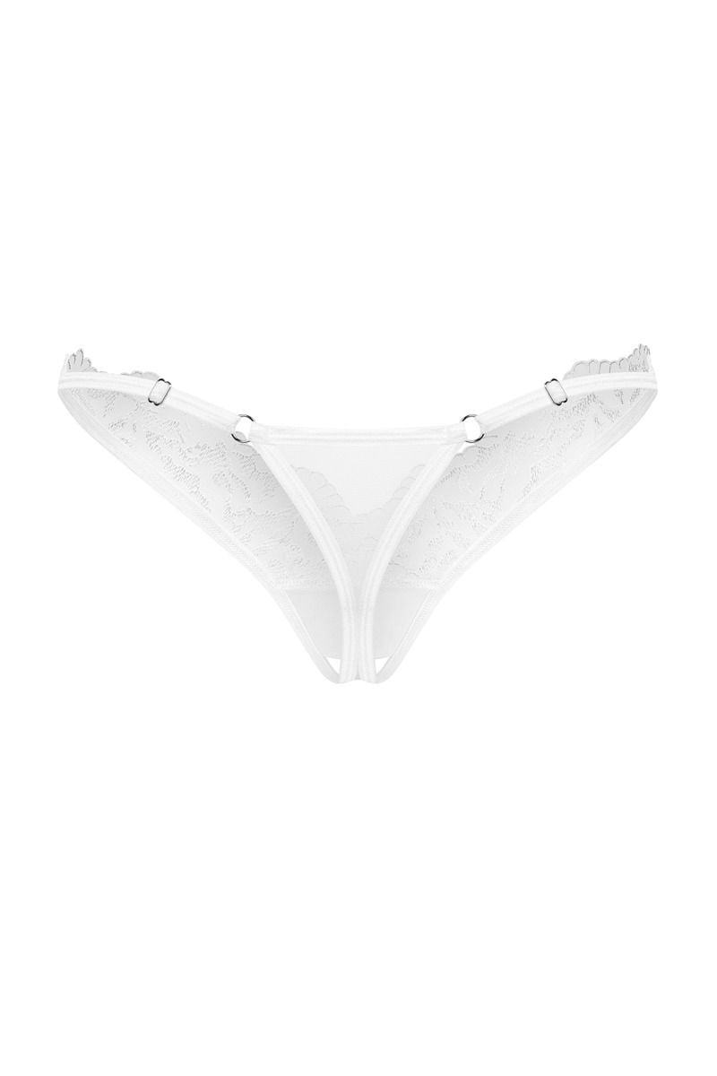Biele crotchless tangá Arrowel