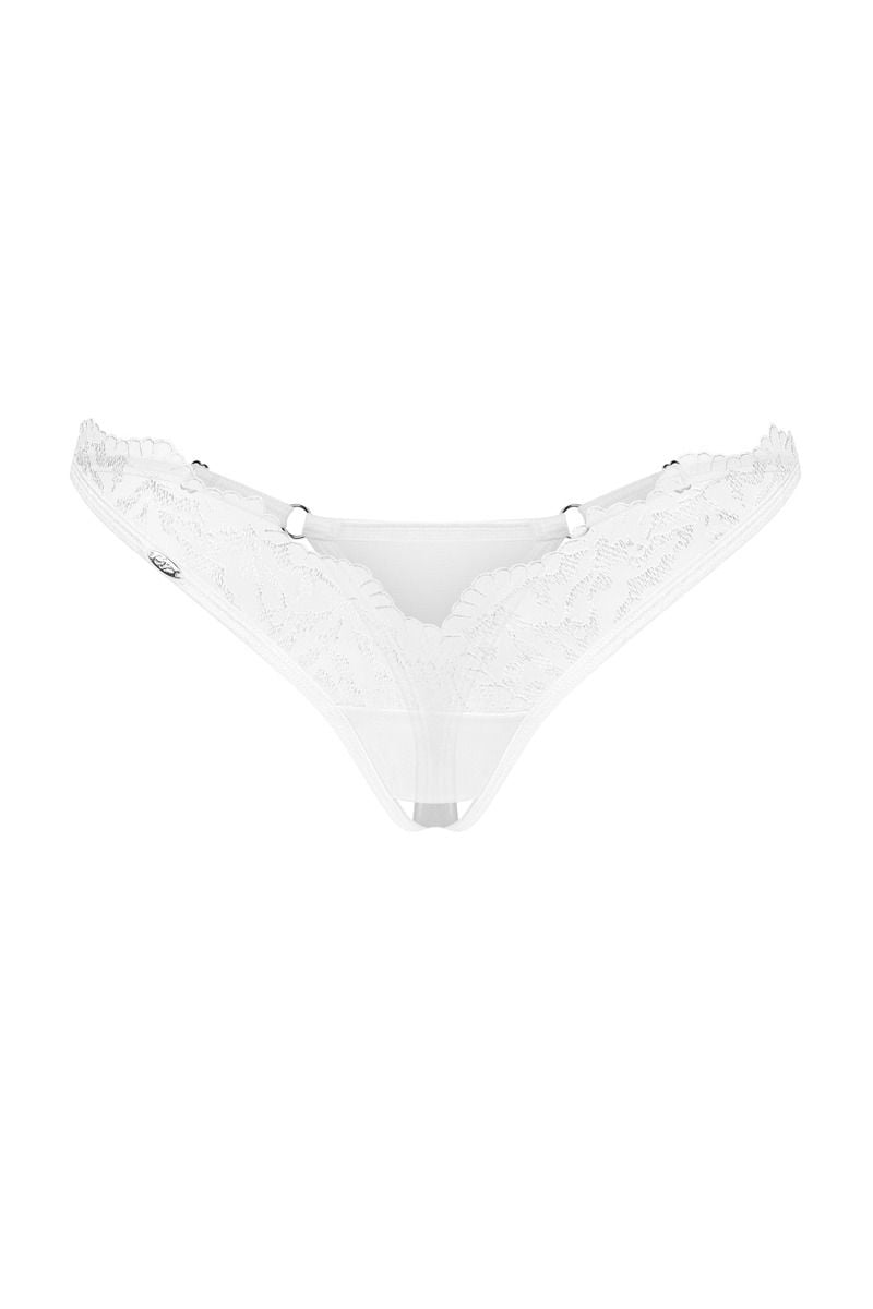 Biele crotchless tangá Arrowel