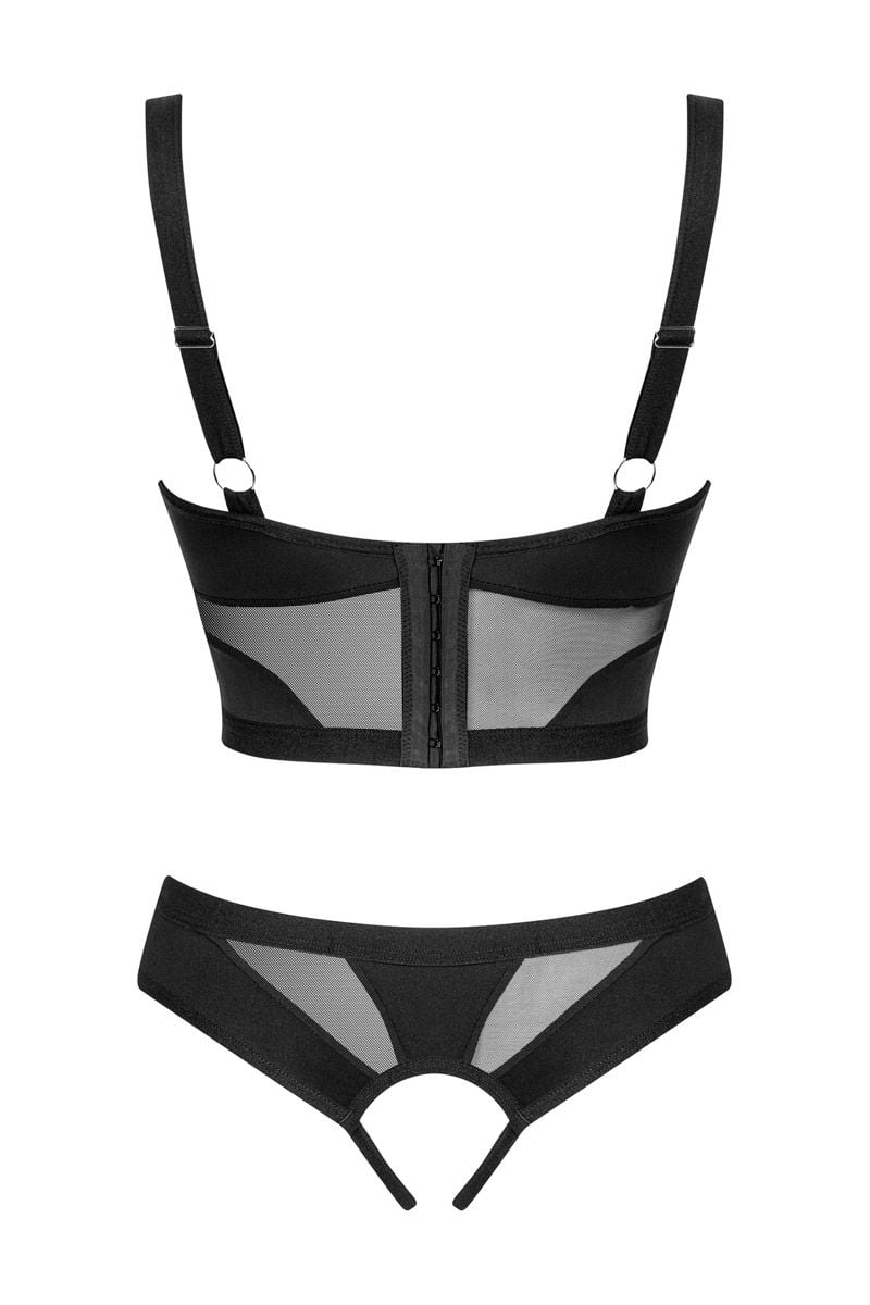Čierny dvojdielny open-bra set Chic Amoria