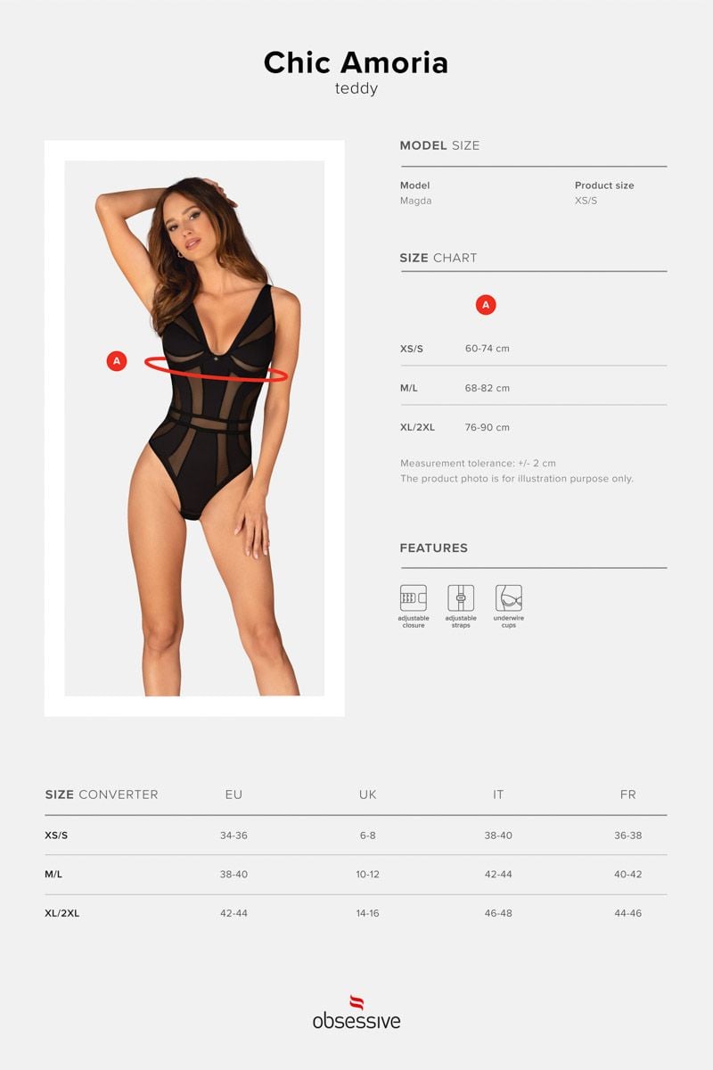 Čierne body Chic Amoria