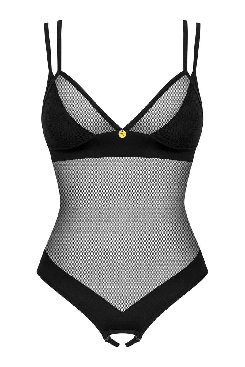 Čierne open crotch body Nesari