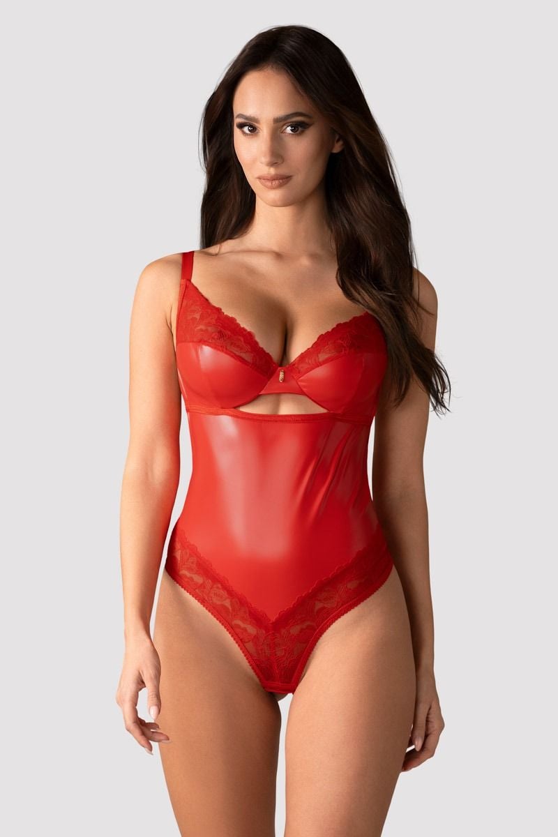 Červené čipkované body Aliosa
