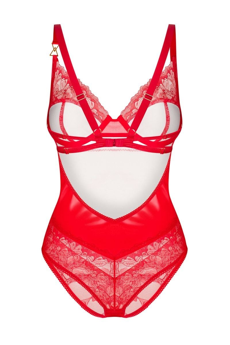 Červené čipkované body Aliosa