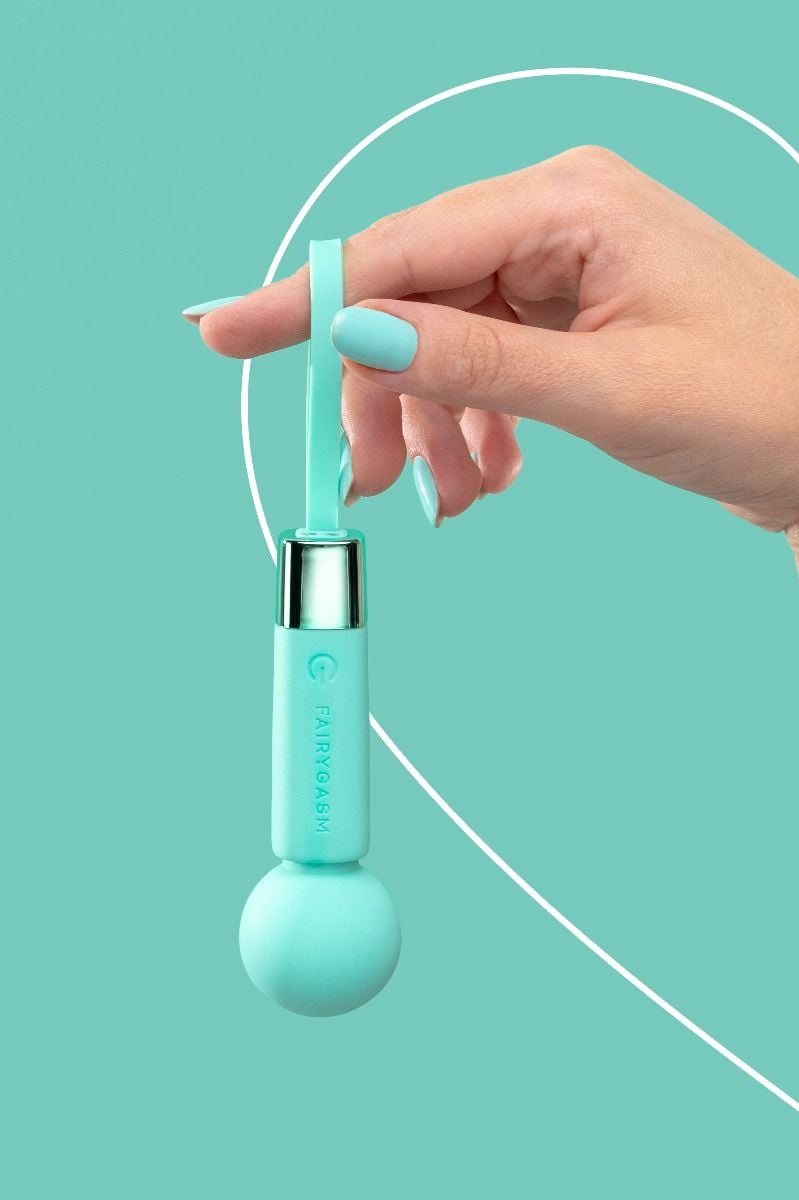 Zelený cestovný vibrátor s masážnou hlavicou Pearlstasy 11cm