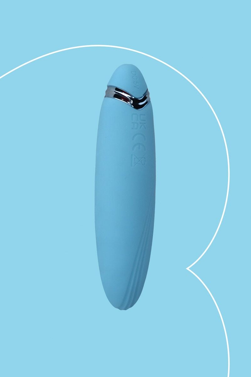 Modrý cestovný vibrátor PleasureArrow 11.5cm