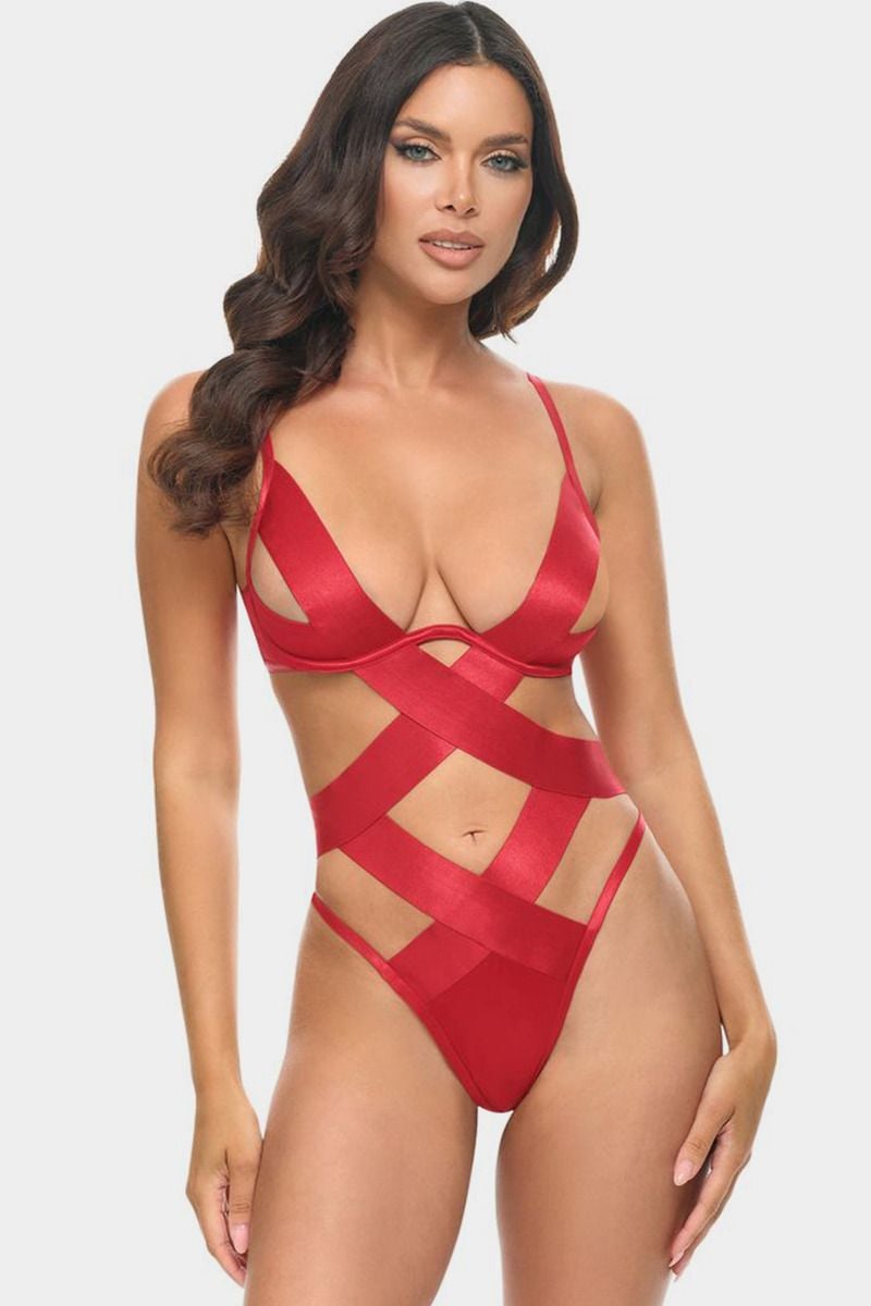 Červené strap body Lace