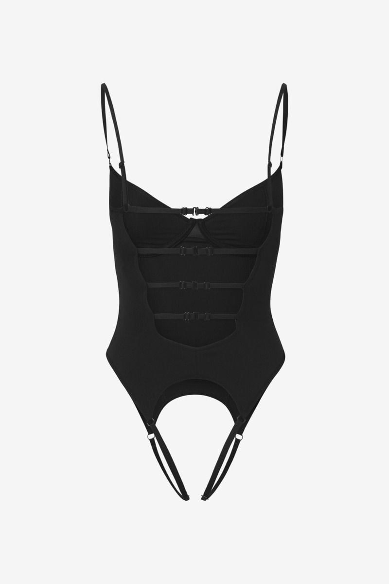 Čierne crotchless body Rossa