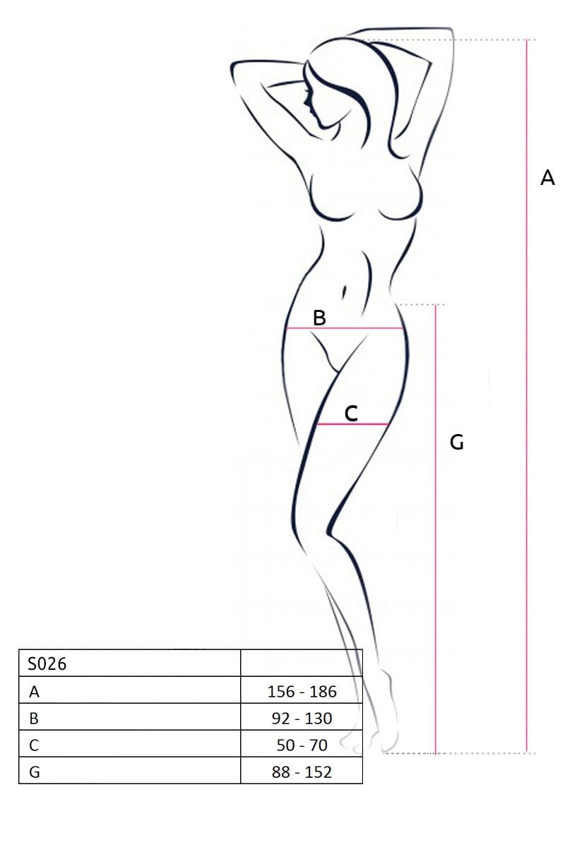 Čierne open-crotch pančuchy S026