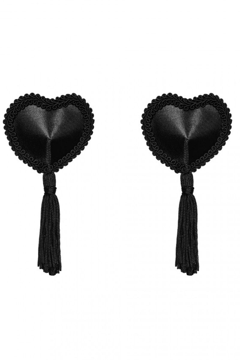 Čierne nálepky na bradavky Tassel