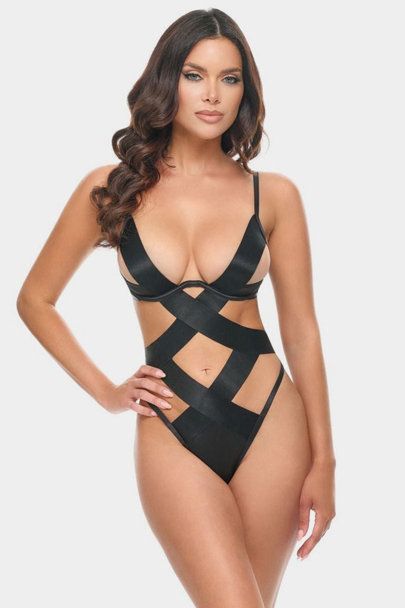 Čierne strap body Lace