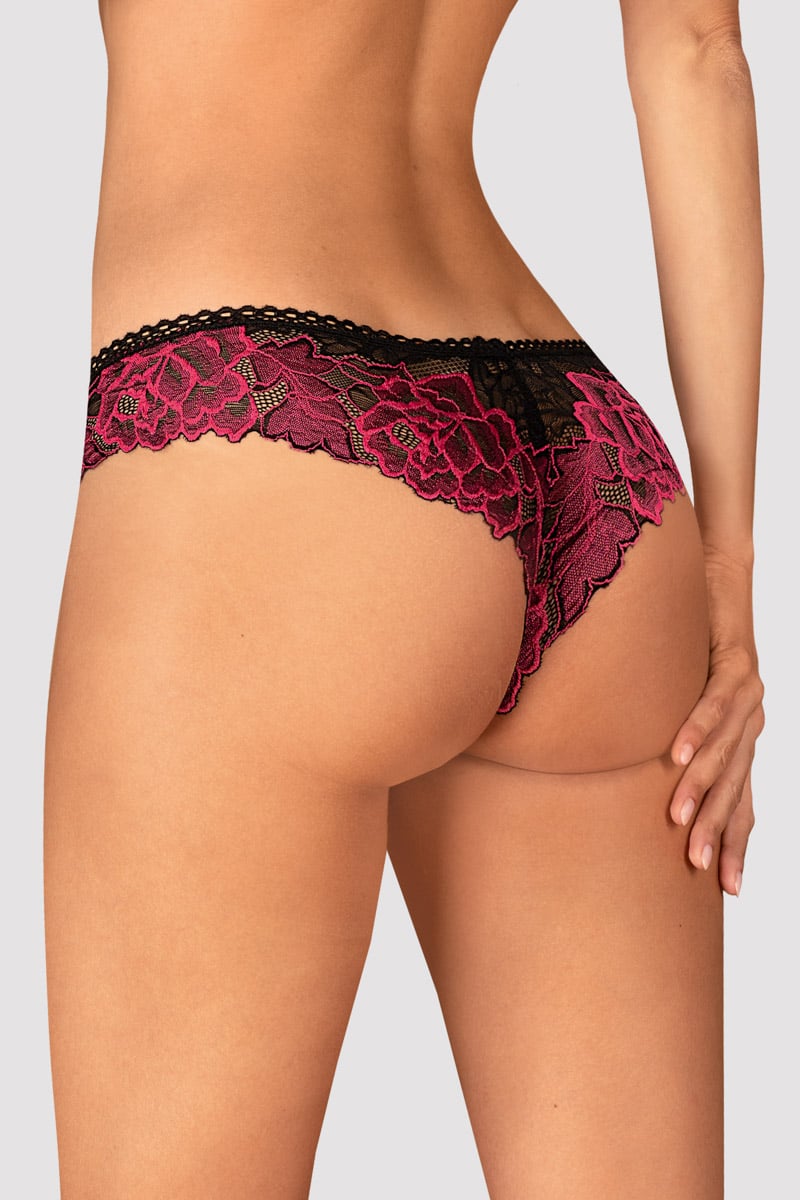 Čierne čipkované brazílske nohavičky Rosenty