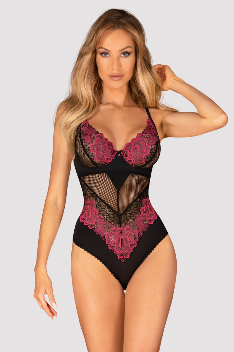 Čierne čipkované body Rosenty